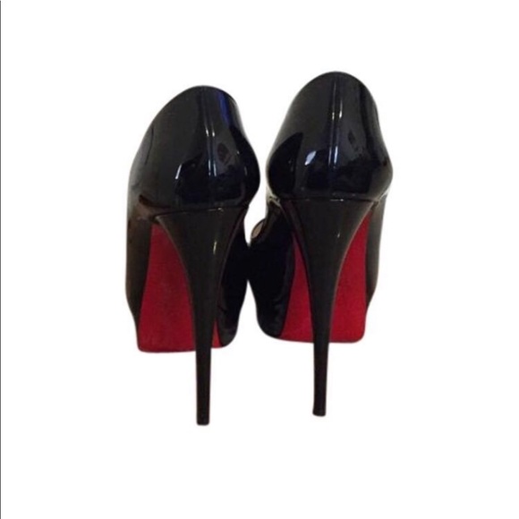 💥SOLD💥CHRISTIAN LOUBOUTIN Black lady peep heels - Picture 4 of 7